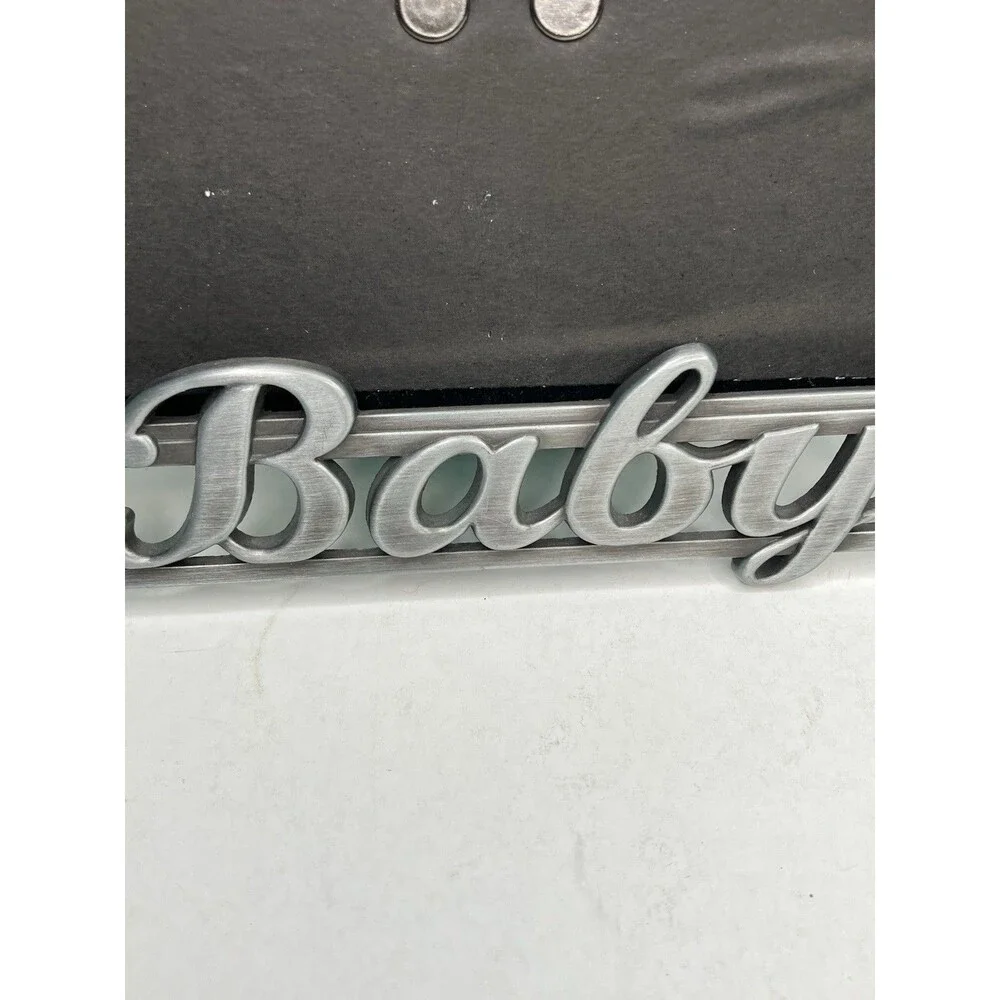 Malden Baby Picture Frame Metal Pewter 4x6 Baby & Rattlers on Boarder New